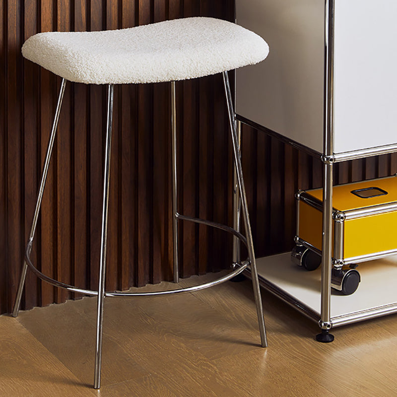 Nordic Style Leather Upholstered Barstool 4 Feet 27-inch Bar Stool for Dinning Room White 1 Piece Clearhalo 'Bar Furniture' 'Bar Stools' 'bar_stools' 'furn' 'furn_bar_stools' 'furniture_bar_stools' 'Kitchen & Dining Furniture' 'kitchen&dining_furn' 'kitchen' 'kitchen_furn' Furniture' 4640007