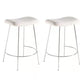 Nordic Style Leather Upholstered Barstool 4 Feet 27-inch Bar Stool for Dinning Room White 2 Piece Set Clearhalo 'Bar Furniture' 'Bar Stools' 'bar_stools' 'furn' 'furn_bar_stools' 'furniture_bar_stools' 'Kitchen & Dining Furniture' 'kitchen&dining_furn' 'kitchen' 'kitchen_furn' Furniture' 4640011