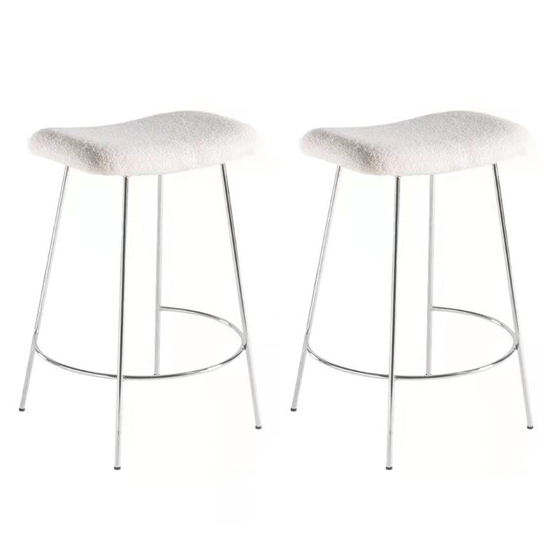 Nordic Style Leather Upholstered Barstool 4 Feet 27-inch Bar Stool for Dinning Room White 2 Piece Set Clearhalo 'Bar Furniture' 'Bar Stools' 'bar_stools' 'furn' 'furn_bar_stools' 'furniture_bar_stools' 'Kitchen & Dining Furniture' 'kitchen&dining_furn' 'kitchen' 'kitchen_furn' Furniture' 4640011