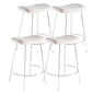 Nordic Style Leather Upholstered Barstool 4 Feet 27-inch Bar Stool for Dinning Room White 4 Piece Set Clearhalo 'Bar Furniture' 'Bar Stools' 'bar_stools' 'furn' 'furn_bar_stools' 'furniture_bar_stools' 'Kitchen & Dining Furniture' 'kitchen&dining_furn' 'kitchen' 'kitchen_furn' Furniture' 4640014