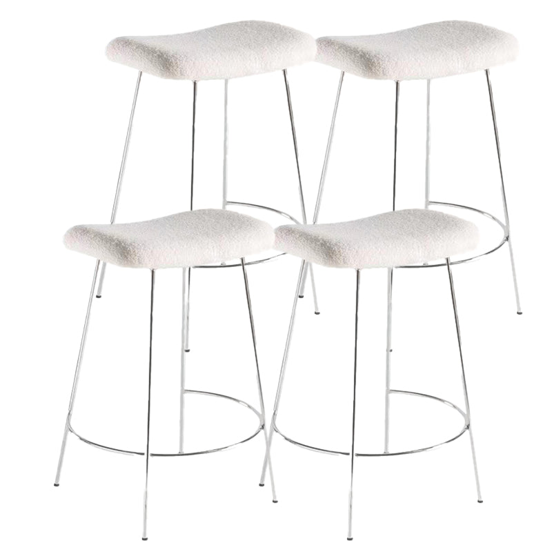 Nordic Style Leather Upholstered Barstool 4 Feet 27-inch Bar Stool for Dinning Room White 4 Piece Set Clearhalo 'Bar Furniture' 'Bar Stools' 'bar_stools' 'furn' 'furn_bar_stools' 'furniture_bar_stools' 'Kitchen & Dining Furniture' 'kitchen&dining_furn' 'kitchen' 'kitchen_furn' Furniture' 4640014