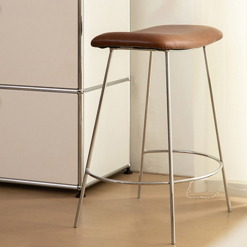 Nordic Style Leather Upholstered Barstool 4 Feet 27-inch Bar Stool for Dinning Room Clearhalo 'Bar Furniture' 'Bar Stools' 'bar_stools' 'furn' 'furn_bar_stools' 'furniture_bar_stools' 'Kitchen & Dining Furniture' 'kitchen&dining_furn' 'kitchen' 'kitchen_furn' Furniture' 4640019