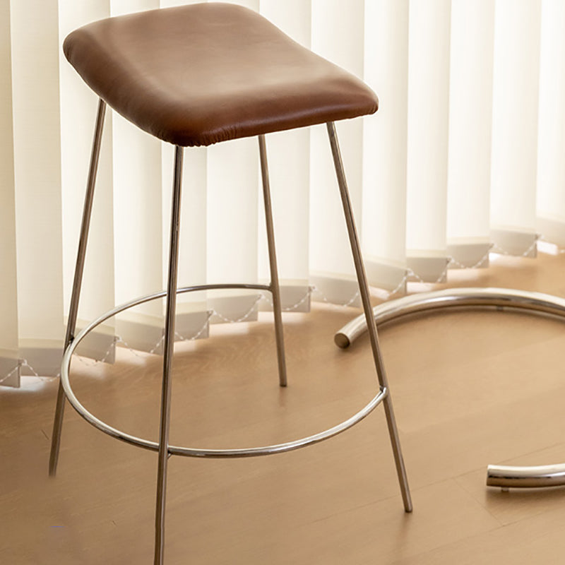 Nordic Style Leather Upholstered Barstool 4 Feet 27-inch Bar Stool for Dinning Room Clearhalo 'Bar Furniture' 'Bar Stools' 'bar_stools' 'furn' 'furn_bar_stools' 'furniture_bar_stools' 'Kitchen & Dining Furniture' 'kitchen&dining_furn' 'kitchen' 'kitchen_furn' Furniture' 4640020