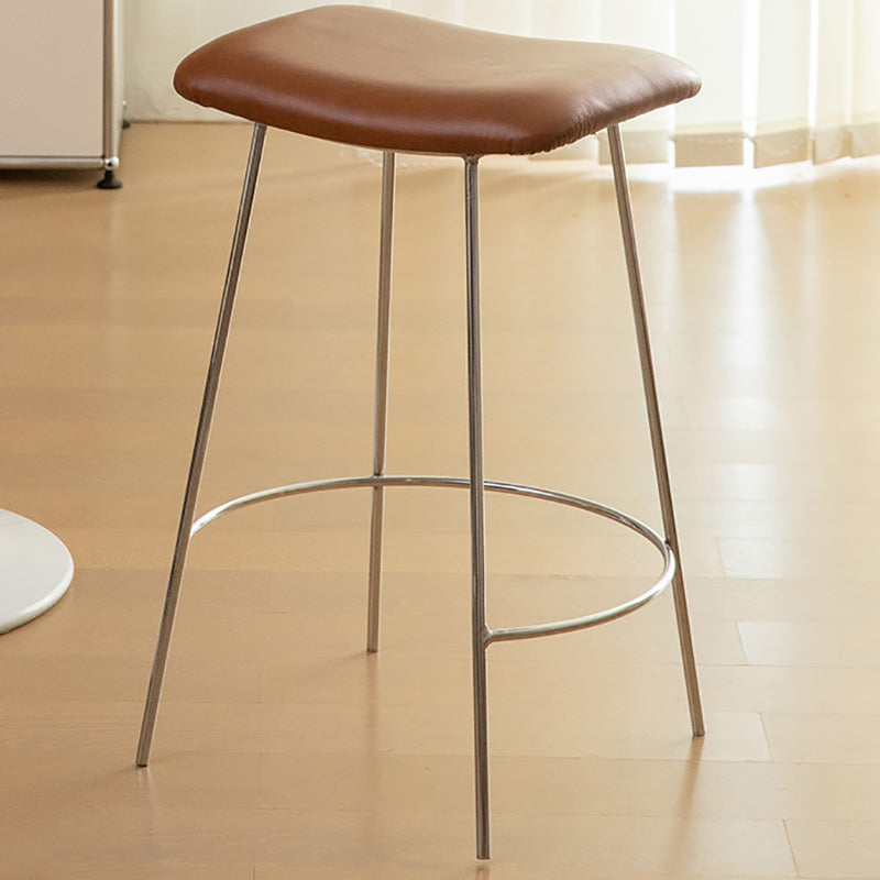 Nordic Style Leather Upholstered Barstool 4 Feet 27-inch Bar Stool for Dinning Room Clearhalo 'Bar Furniture' 'Bar Stools' 'bar_stools' 'furn' 'furn_bar_stools' 'furniture_bar_stools' 'Kitchen & Dining Furniture' 'kitchen&dining_furn' 'kitchen' 'kitchen_furn' Furniture' 4640021