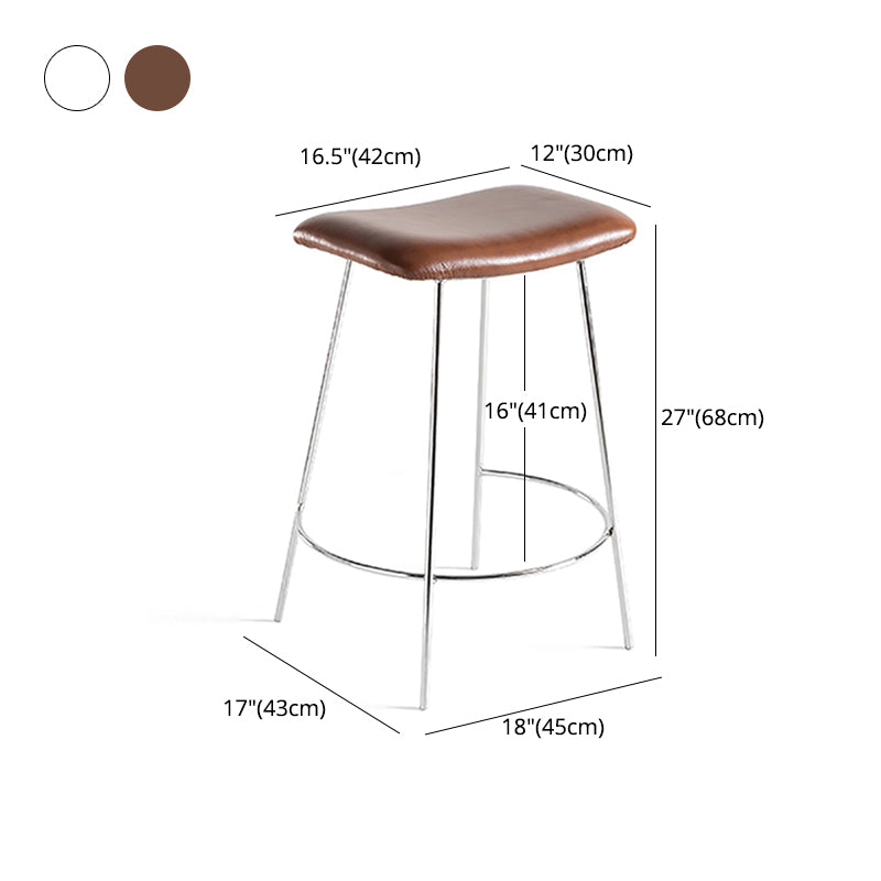 Nordic Style Leather Upholstered Barstool 4 Feet 27-inch Bar Stool for Dinning Room Clearhalo 'Bar Furniture' 'Bar Stools' 'bar_stools' 'furn' 'furn_bar_stools' 'furniture_bar_stools' 'Kitchen & Dining Furniture' 'kitchen&dining_furn' 'kitchen' 'kitchen_furn' Furniture' 4640022