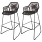 Contemporary Plastic Barstool Indoor Bar Stool with Iron Legs and Pedal Black 2 Piece Set Clearhalo 'Bar Furniture' 'Bar Stools' 'bar_stools' 'furn' 'furn_bar_stools' 'furniture_bar_stools' 'Kitchen & Dining Furniture' 'kitchen&dining_furn' 'kitchen' 'kitchen_furn' Furniture' 4640025