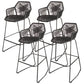 Contemporary Plastic Barstool Indoor Bar Stool with Iron Legs and Pedal Black 4 Piece Set Clearhalo 'Bar Furniture' 'Bar Stools' 'bar_stools' 'furn' 'furn_bar_stools' 'furniture_bar_stools' 'Kitchen & Dining Furniture' 'kitchen&dining_furn' 'kitchen' 'kitchen_furn' Furniture' 4640027