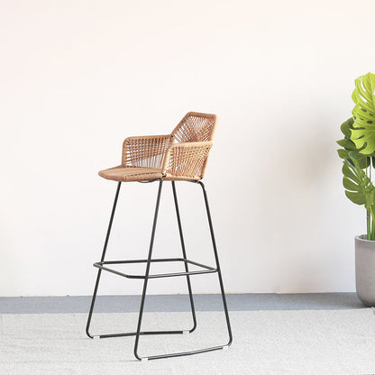 Contemporary Plastic Barstool Indoor Bar Stool with Iron Legs and Pedal Natural 1 Piece Clearhalo 'Bar Furniture' 'Bar Stools' 'bar_stools' 'furn' 'furn_bar_stools' 'furniture_bar_stools' 'Kitchen & Dining Furniture' 'kitchen&dining_furn' 'kitchen' 'kitchen_furn' Furniture' 4640029