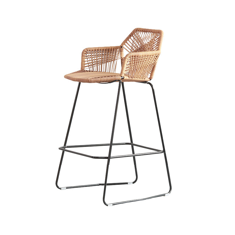 Contemporary Plastic Barstool Indoor Bar Stool with Iron Legs and Pedal Clearhalo 'Bar Furniture' 'Bar Stools' 'bar_stools' 'furn' 'furn_bar_stools' 'furniture_bar_stools' 'Kitchen & Dining Furniture' 'kitchen&dining_furn' 'kitchen' 'kitchen_furn' Furniture' 4640032