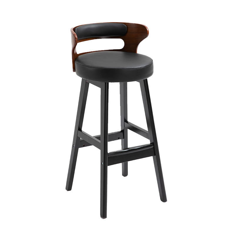 Contemporary Solid Wood Folding Barstools Indoor Bar Stool with Low Back Black Black 1 Piece Clearhalo 'Bar Furniture' 'Bar Stools' 'bar_stools' 'furn' 'furn_bar_stools' 'furniture_bar_stools' 'Kitchen & Dining Furniture' 'kitchen&dining_furn' 'kitchen' 'kitchen_furn' Furniture' 4640043