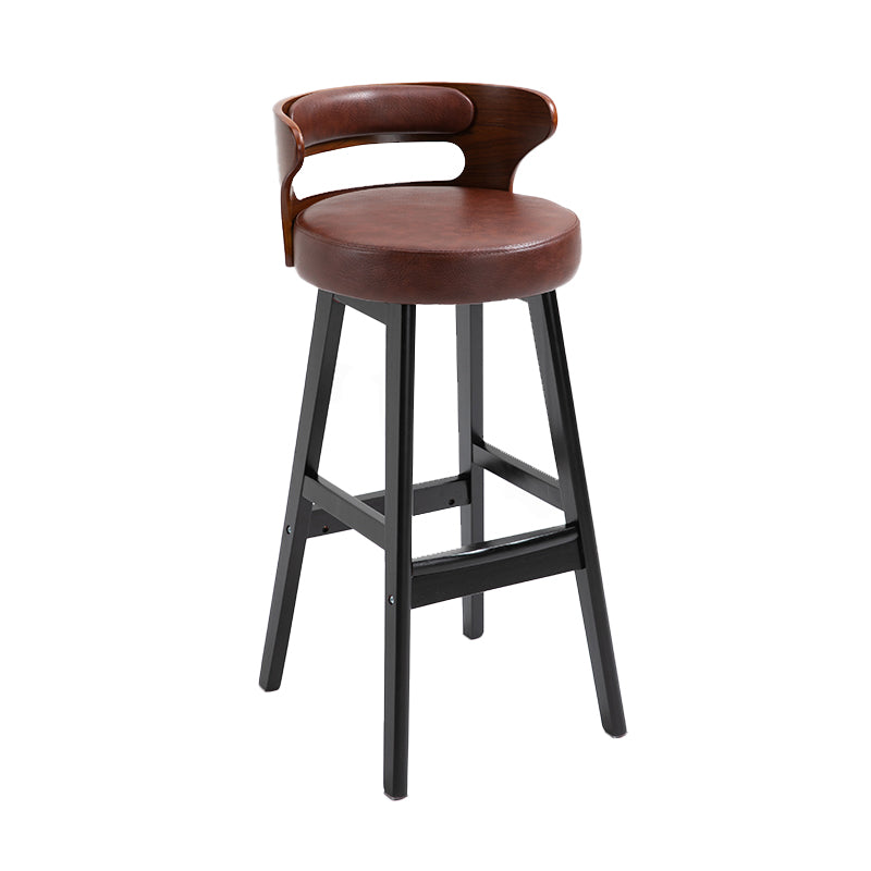 Contemporary Solid Wood Folding Barstools Indoor Bar Stool with Low Back Brown Black 1 Piece Clearhalo 'Bar Furniture' 'Bar Stools' 'bar_stools' 'furn' 'furn_bar_stools' 'furniture_bar_stools' 'Kitchen & Dining Furniture' 'kitchen&dining_furn' 'kitchen' 'kitchen_furn' Furniture' 4640047