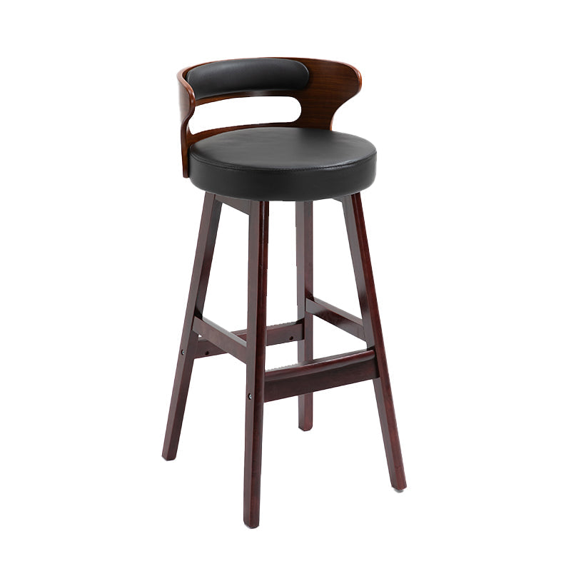 Contemporary Solid Wood Folding Barstools Indoor Bar Stool with Low Back Black Red 1 Piece Clearhalo 'Bar Furniture' 'Bar Stools' 'bar_stools' 'furn' 'furn_bar_stools' 'furniture_bar_stools' 'Kitchen & Dining Furniture' 'kitchen&dining_furn' 'kitchen' 'kitchen_furn' Furniture' 4640050