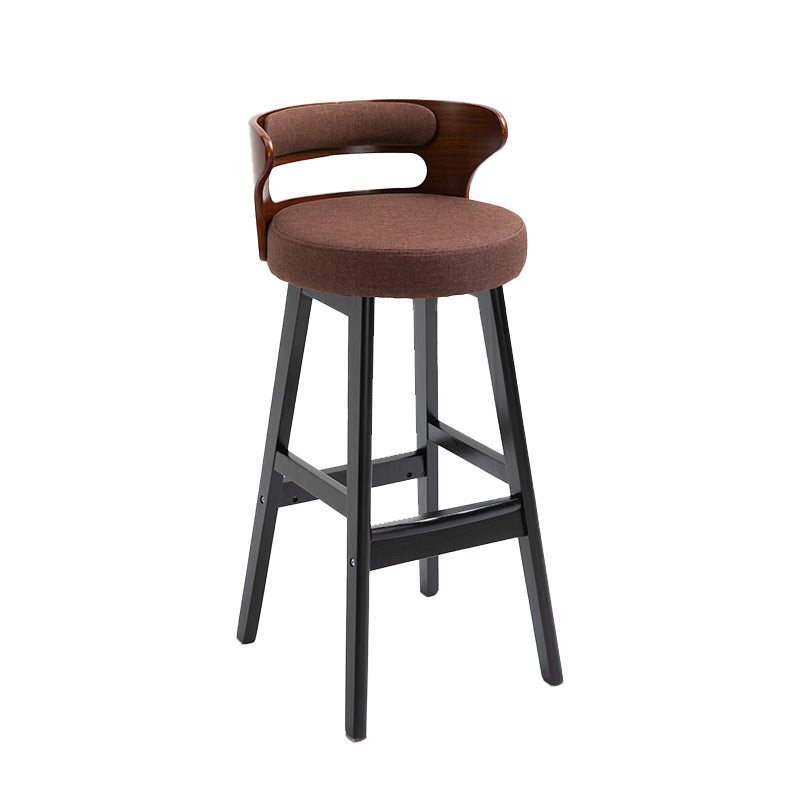 Contemporary Solid Wood Folding Barstools Indoor Bar Stool with Low Back Coffee Black 1 Piece Clearhalo 'Bar Furniture' 'Bar Stools' 'bar_stools' 'furn' 'furn_bar_stools' 'furniture_bar_stools' 'Kitchen & Dining Furniture' 'kitchen&dining_furn' 'kitchen' 'kitchen_furn' Furniture' 4640051