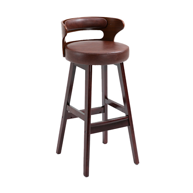 Contemporary Solid Wood Folding Barstools Indoor Bar Stool with Low Back Brown Red 1 Piece Clearhalo 'Bar Furniture' 'Bar Stools' 'bar_stools' 'furn' 'furn_bar_stools' 'furniture_bar_stools' 'Kitchen & Dining Furniture' 'kitchen&dining_furn' 'kitchen' 'kitchen_furn' Furniture' 4640053