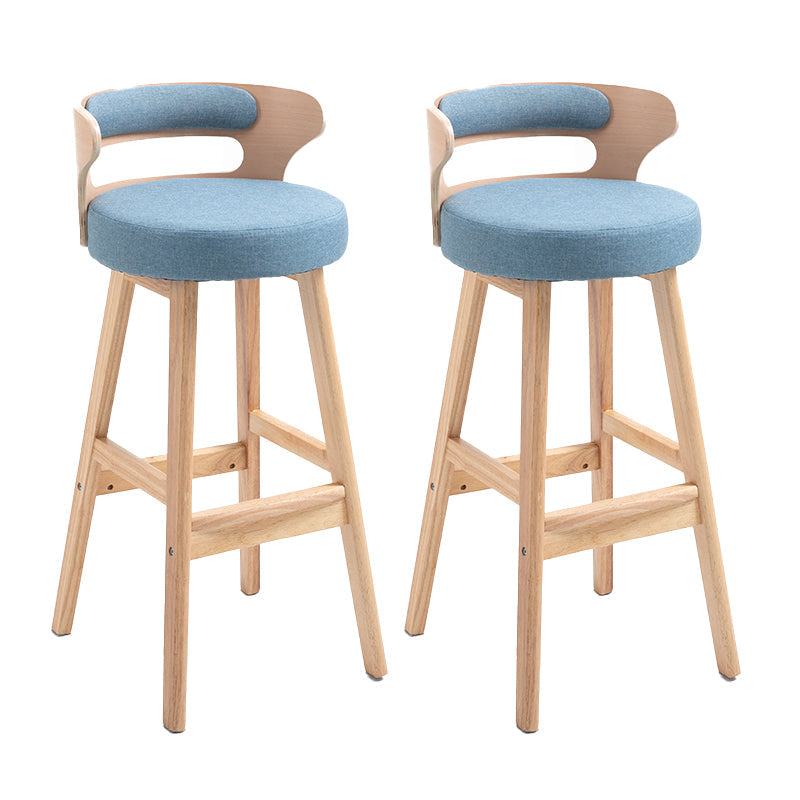Contemporary Solid Wood Folding Barstools Indoor Bar Stool with Low Back Light Blue Natural 2 Piece Set Clearhalo 'Bar Furniture' 'Bar Stools' 'bar_stools' 'furn' 'furn_bar_stools' 'furniture_bar_stools' 'Kitchen & Dining Furniture' 'kitchen&dining_furn' 'kitchen' 'kitchen_furn' Furniture' 4640058