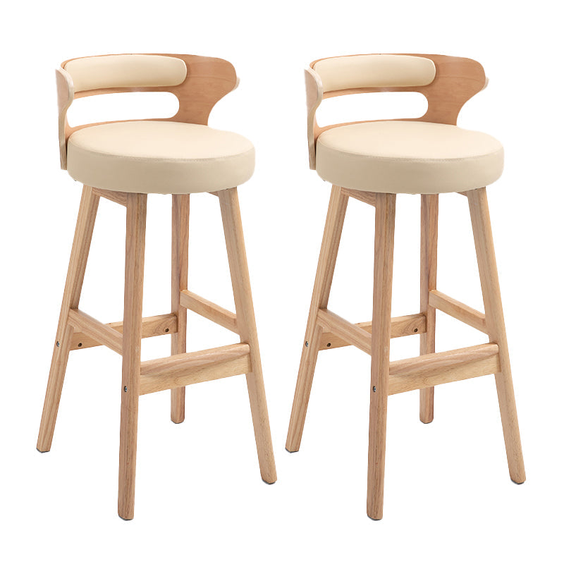Contemporary Solid Wood Folding Barstools Indoor Bar Stool with Low Back Beige Natural 2 Piece Set Clearhalo 'Bar Furniture' 'Bar Stools' 'bar_stools' 'furn' 'furn_bar_stools' 'furniture_bar_stools' 'Kitchen & Dining Furniture' 'kitchen&dining_furn' 'kitchen' 'kitchen_furn' Furniture' 4640062