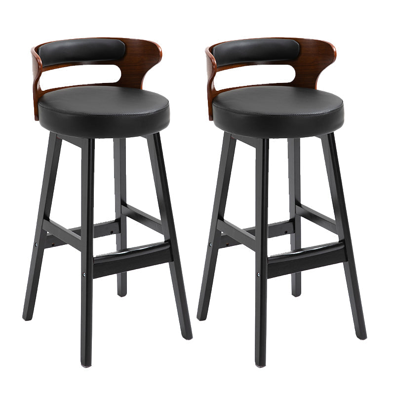Contemporary Solid Wood Folding Barstools Indoor Bar Stool with Low Back Black Black 2 Piece Set Clearhalo 'Bar Furniture' 'Bar Stools' 'bar_stools' 'furn' 'furn_bar_stools' 'furniture_bar_stools' 'Kitchen & Dining Furniture' 'kitchen&dining_furn' 'kitchen' 'kitchen_furn' Furniture' 4640063