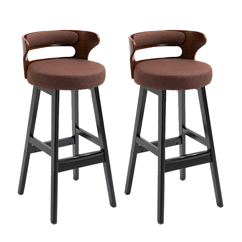 Contemporary Solid Wood Folding Barstools Indoor Bar Stool with Low Back Coffee Black 2 Piece Set Clearhalo 'Bar Furniture' 'Bar Stools' 'bar_stools' 'furn' 'furn_bar_stools' 'furniture_bar_stools' 'Kitchen & Dining Furniture' 'kitchen&dining_furn' 'kitchen' 'kitchen_furn' Furniture' 4640065
