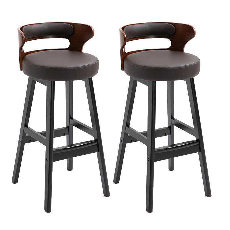Contemporary Solid Wood Folding Barstools Indoor Bar Stool with Low Back Red Brown Black 2 Piece Set Clearhalo 'Bar Furniture' 'Bar Stools' 'bar_stools' 'furn' 'furn_bar_stools' 'furniture_bar_stools' 'Kitchen & Dining Furniture' 'kitchen&dining_furn' 'kitchen' 'kitchen_furn' Furniture' 4640066