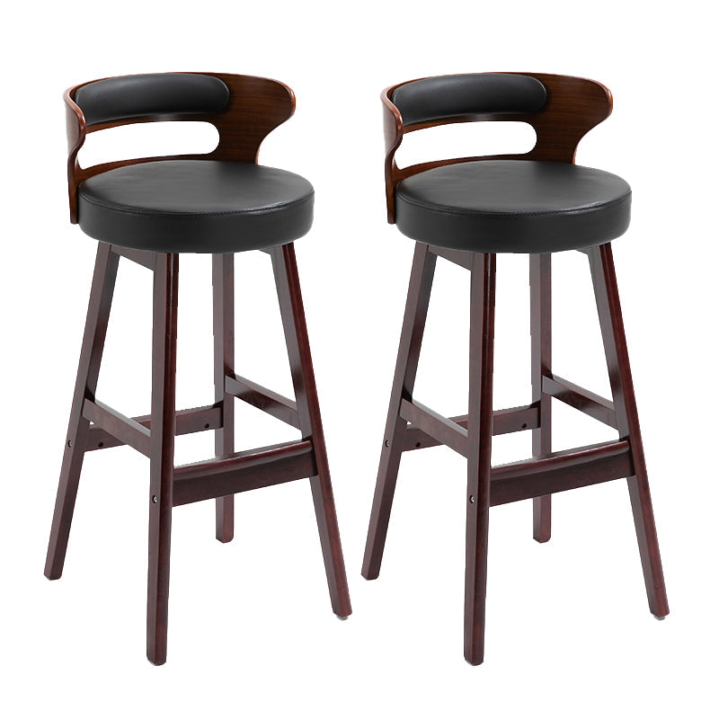 Contemporary Solid Wood Folding Barstools Indoor Bar Stool with Low Back Black Red 2 Piece Set Clearhalo 'Bar Furniture' 'Bar Stools' 'bar_stools' 'furn' 'furn_bar_stools' 'furniture_bar_stools' 'Kitchen & Dining Furniture' 'kitchen&dining_furn' 'kitchen' 'kitchen_furn' Furniture' 4640067