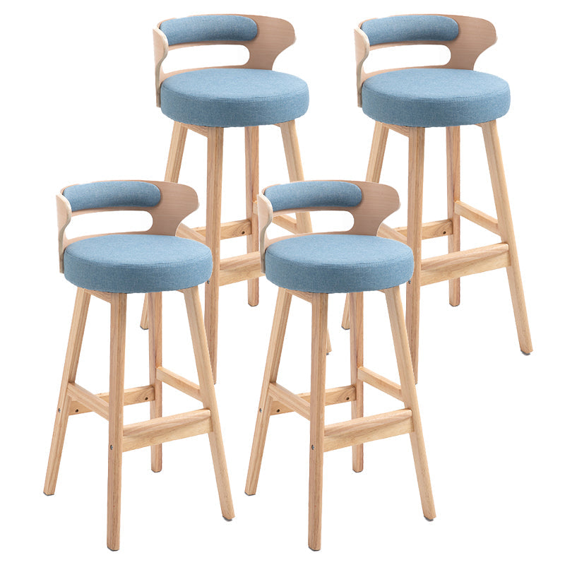 Contemporary Solid Wood Folding Barstools Indoor Bar Stool with Low Back Light Blue Natural 4 Piece Set Clearhalo 'Bar Furniture' 'Bar Stools' 'bar_stools' 'furn' 'furn_bar_stools' 'furniture_bar_stools' 'Kitchen & Dining Furniture' 'kitchen&dining_furn' 'kitchen' 'kitchen_furn' Furniture' 4640069