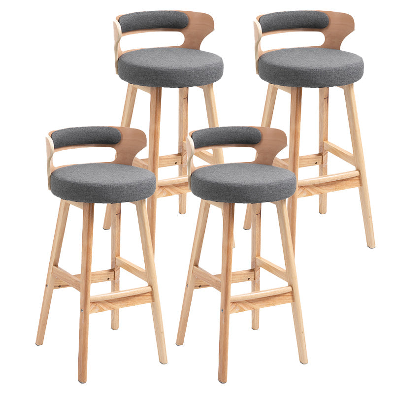 Contemporary Solid Wood Folding Barstools Indoor Bar Stool with Low Back Grey Natural 4 Piece Set Clearhalo 'Bar Furniture' 'Bar Stools' 'bar_stools' 'furn' 'furn_bar_stools' 'furniture_bar_stools' 'Kitchen & Dining Furniture' 'kitchen&dining_furn' 'kitchen' 'kitchen_furn' Furniture' 4640070