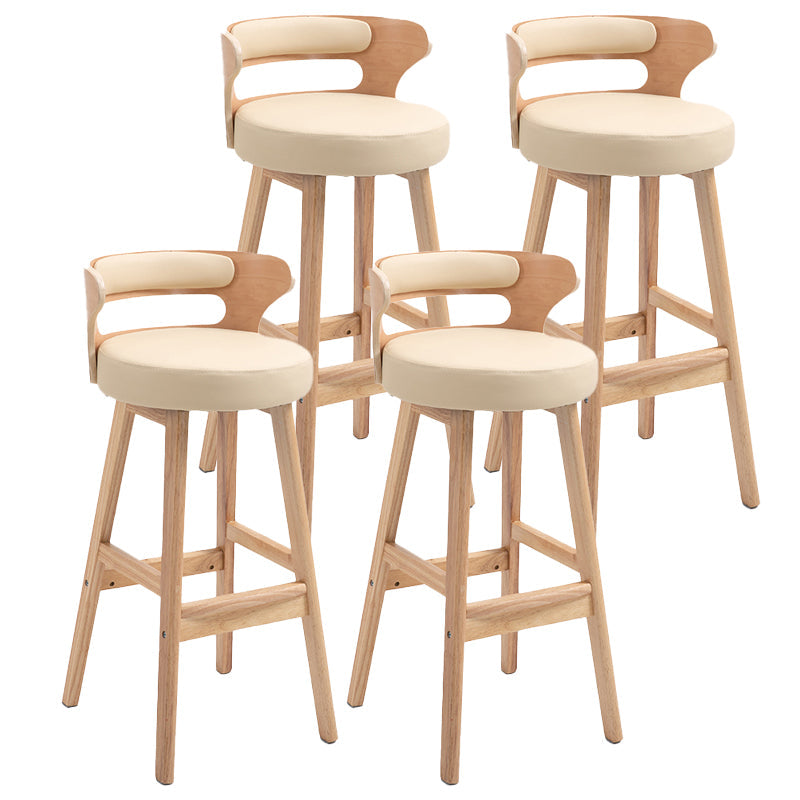 Contemporary Solid Wood Folding Barstools Indoor Bar Stool with Low Back Beige Natural 4 Piece Set Clearhalo 'Bar Furniture' 'Bar Stools' 'bar_stools' 'furn' 'furn_bar_stools' 'furniture_bar_stools' 'Kitchen & Dining Furniture' 'kitchen&dining_furn' 'kitchen' 'kitchen_furn' Furniture' 4640071