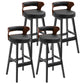 Contemporary Solid Wood Folding Barstools Indoor Bar Stool with Low Back Black Black 4 Piece Set Clearhalo 'Bar Furniture' 'Bar Stools' 'bar_stools' 'furn' 'furn_bar_stools' 'furniture_bar_stools' 'Kitchen & Dining Furniture' 'kitchen&dining_furn' 'kitchen' 'kitchen_furn' Furniture' 4640072