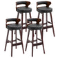 Contemporary Solid Wood Folding Barstools Indoor Bar Stool with Low Back Black Red 4 Piece Set Clearhalo 'Bar Furniture' 'Bar Stools' 'bar_stools' 'furn' 'furn_bar_stools' 'furniture_bar_stools' 'Kitchen & Dining Furniture' 'kitchen&dining_furn' 'kitchen' 'kitchen_furn' Furniture' 4640074