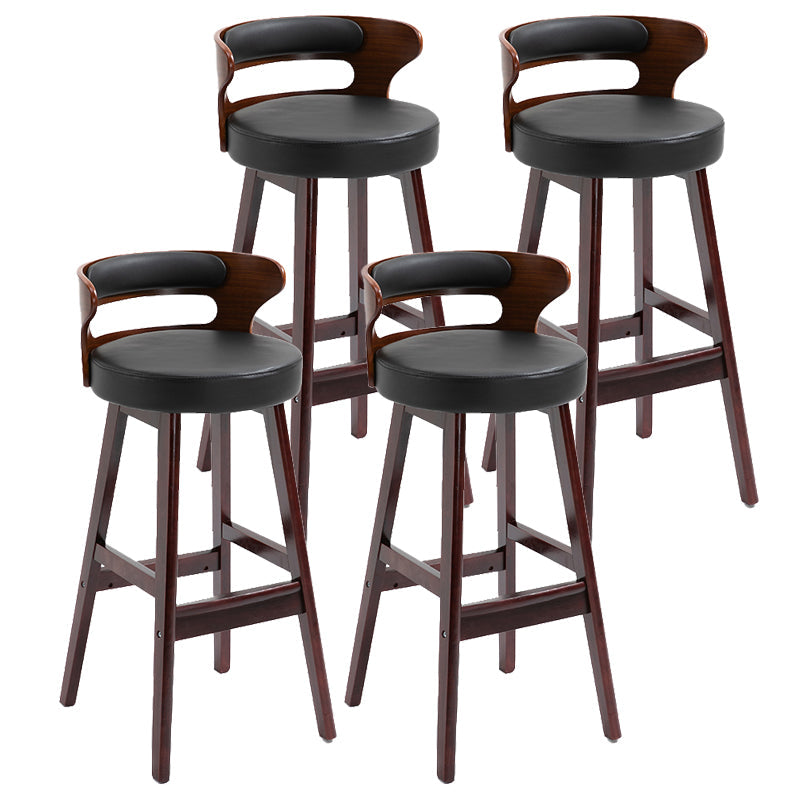 Contemporary Solid Wood Folding Barstools Indoor Bar Stool with Low Back Black Red 4 Piece Set Clearhalo 'Bar Furniture' 'Bar Stools' 'bar_stools' 'furn' 'furn_bar_stools' 'furniture_bar_stools' 'Kitchen & Dining Furniture' 'kitchen&dining_furn' 'kitchen' 'kitchen_furn' Furniture' 4640074