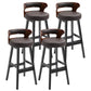 Contemporary Solid Wood Folding Barstools Indoor Bar Stool with Low Back Brown Black 4 Piece Set Clearhalo 'Bar Furniture' 'Bar Stools' 'bar_stools' 'furn' 'furn_bar_stools' 'furniture_bar_stools' 'Kitchen & Dining Furniture' 'kitchen&dining_furn' 'kitchen' 'kitchen_furn' Furniture' 4640077