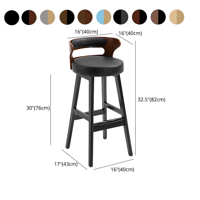 Contemporary Solid Wood Folding Barstools Indoor Bar Stool with Low Back Clearhalo 'Bar Furniture' 'Bar Stools' 'bar_stools' 'furn' 'furn_bar_stools' 'furniture_bar_stools' 'Kitchen & Dining Furniture' 'kitchen&dining_furn' 'kitchen' 'kitchen_furn' Furniture' 4640078