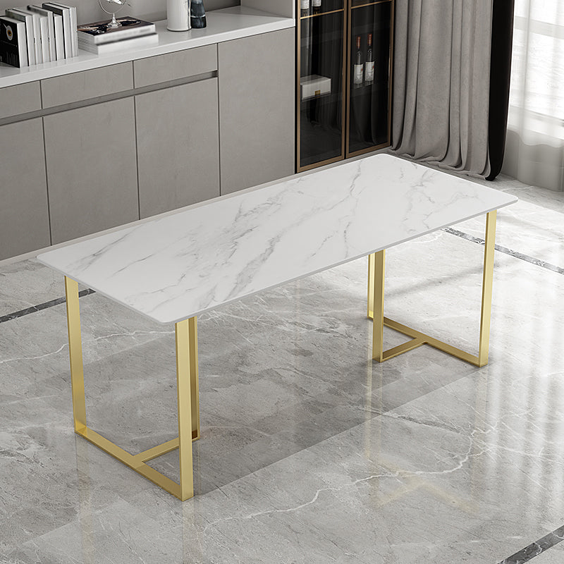 1/4/5 Pieces Luxury Rectangle Dining Set Sintered Stone Dining Table with Leather Chairs Clearhalo 'Dining Room Sets' 'Dining Tables & Seating' 'dining_room_set' 'furn' 'furn_dining_room_set' 'Furniture' 'furniture_dining_room_set' 'Kitchen & Dining Furniture' 'kitchen&dining_furn' 'kitchen' 4640084