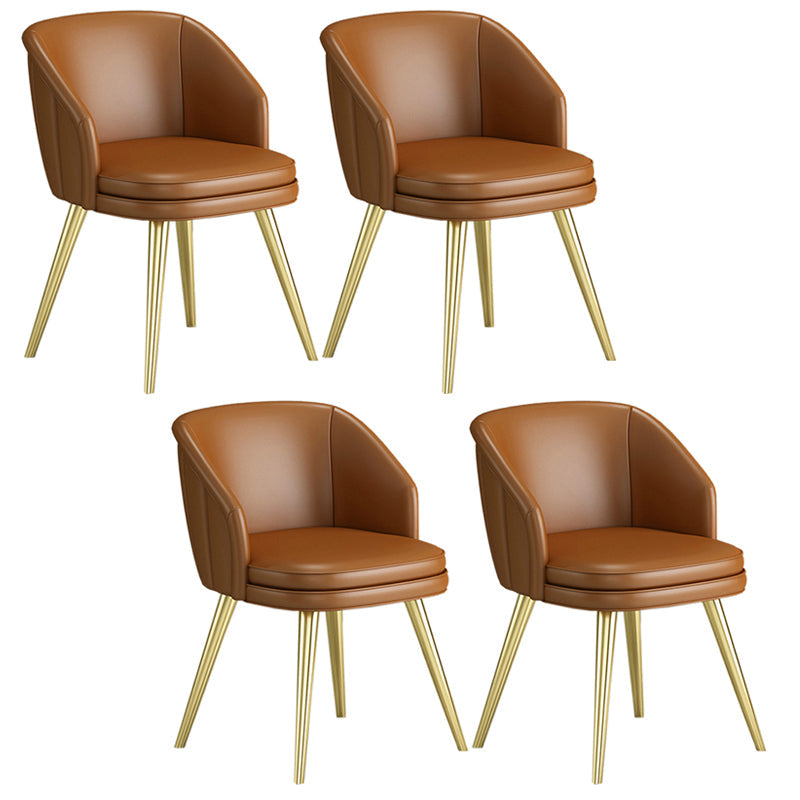 1/4/5 Pieces Luxury Rectangle Dining Set Sintered Stone Dining Table with Leather Chairs 4 Brown Chairs Clearhalo 'Dining Room Sets' 'Dining Tables & Seating' 'dining_room_set' 'furn' 'furn_dining_room_set' 'Furniture' 'furniture_dining_room_set' 'Kitchen & Dining Furniture' 'kitchen&dining_furn' 'kitchen' 4640088