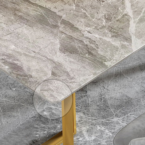 1/4/5 Pieces Luxury Rectangle Dining Set Sintered Stone Dining Table with Leather Chairs Clearhalo 'Dining Room Sets' 'Dining Tables & Seating' 'dining_room_set' 'furn' 'furn_dining_room_set' 'Furniture' 'furniture_dining_room_set' 'Kitchen & Dining Furniture' 'kitchen&dining_furn' 'kitchen' 4640089