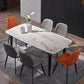 Modern 1/2/5/7 Pieces Dining Set Rectangle White Dining Table Set 7 Pieces: Table, 6 Chairs Clearhalo 'Dining Room Sets' 'Dining Tables & Seating' 'dining_room_set' 'furn' 'furn_dining_room_set' 'Furniture' 'furniture_dining_room_set' 'Kitchen & Dining Furniture' 'kitchen&dining_furn' 'kitchen' 4640104