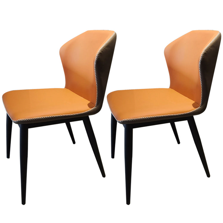 Modern 1/2/5/7 Pieces Dining Set Rectangle White Dining Table Set 2 Yellow Chairs Clearhalo 'Dining Room Sets' 'Dining Tables & Seating' 'dining_room_set' 'furn' 'furn_dining_room_set' 'Furniture' 'furniture_dining_room_set' 'Kitchen & Dining Furniture' 'kitchen&dining_furn' 'kitchen' 4640115