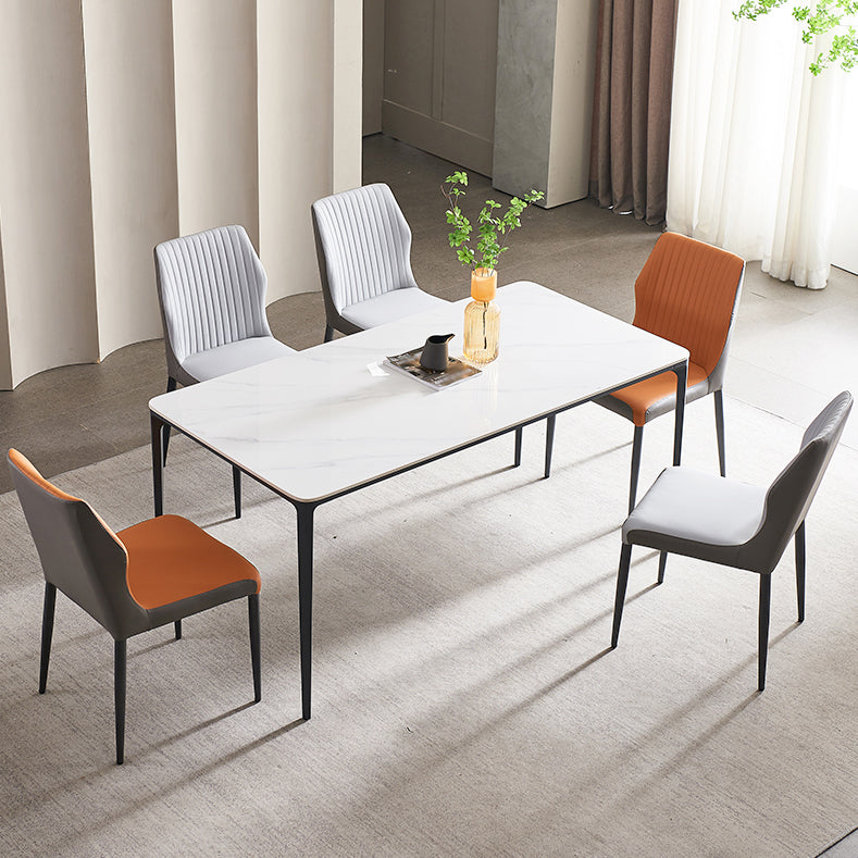 Contemporary 1/4/6/7 Pieces Dining Set Sintered Stone Dining Room Set 6 Pieces: Table, 5 Chairs Clearhalo 'Dining Room Sets' 'Dining Tables & Seating' 'dining_room_set' 'furn' 'furn_dining_room_set' 'Furniture' 'furniture_dining_room_set' 'Kitchen & Dining Furniture' 'kitchen&dining_furn' 'kitchen' 4640129