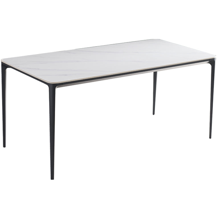 Contemporary 1/4/6/7 Pieces Dining Set Sintered Stone Dining Room Set White 71"L x 31"W Clearhalo 'Dining Room Sets' 'Dining Tables & Seating' 'dining_room_set' 'furn' 'furn_dining_room_set' 'Furniture' 'furniture_dining_room_set' 'Kitchen & Dining Furniture' 'kitchen&dining_furn' 'kitchen' 4640130