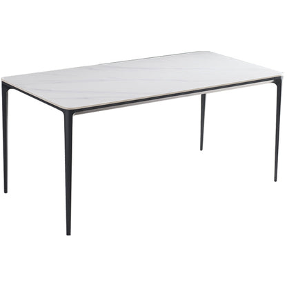 Contemporary 1/4/6/7 Pieces Dining Set Sintered Stone Dining Room Set White 71"L x 31"W Clearhalo 'Dining Room Sets' 'Dining Tables & Seating' 'dining_room_set' 'furn' 'furn_dining_room_set' 'Furniture' 'furniture_dining_room_set' 'Kitchen & Dining Furniture' 'kitchen&dining_furn' 'kitchen' 4640130