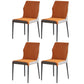 Contemporary 1/4/6/7 Pieces Dining Set Sintered Stone Dining Room Set 4 Orange Chairs Clearhalo 'Dining Room Sets' 'Dining Tables & Seating' 'dining_room_set' 'furn' 'furn_dining_room_set' 'Furniture' 'furniture_dining_room_set' 'Kitchen & Dining Furniture' 'kitchen&dining_furn' 'kitchen' 4640134