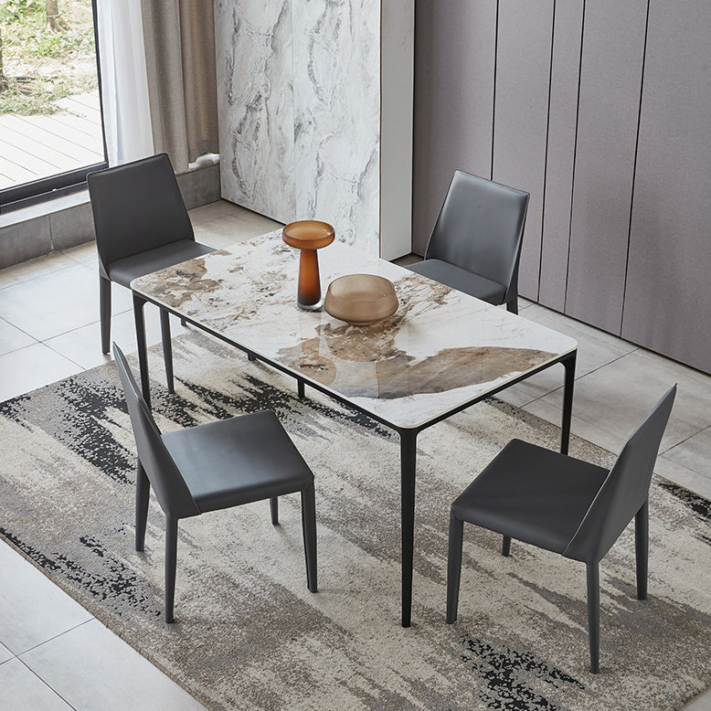 Contemporary 1/2/5 Pieces Dining Set Sintered Stone Dining Room Set Clearhalo 'Dining Room Sets' 'Dining Tables & Seating' 'dining_room_set' 'furn' 'furn_dining_room_set' 'Furniture' 'furniture_dining_room_set' 'Kitchen & Dining Furniture' 'kitchen&dining_furn' 'kitchen' 4640164
