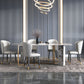 Glam Style 1/4/5/6/7 Pieces Dining Set Rectangle Sintered Stone Dining Table Set 6 Pieces: Table, 5 Chairs Clearhalo 'Dining Room Sets' 'Dining Tables & Seating' 'dining_room_set' 'furn' 'furn_dining_room_set' 'Furniture' 'furniture_dining_room_set' 'Kitchen & Dining Furniture' 'kitchen&dining_furn' 'kitchen' 4640181