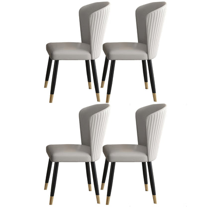 Glam Style 1/4/5/6/7 Pieces Dining Set Rectangle Sintered Stone Dining Table Set 4 Grey Chairs Clearhalo 'Dining Room Sets' 'Dining Tables & Seating' 'dining_room_set' 'furn' 'furn_dining_room_set' 'Furniture' 'furniture_dining_room_set' 'Kitchen & Dining Furniture' 'kitchen&dining_furn' 'kitchen' 4640192