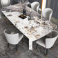 Glam Style 1/4/5/6/7 Pieces Dining Set Rectangle Sintered Stone Dining Table Set Clearhalo 'Dining Room Sets' 'Dining Tables & Seating' 'dining_room_set' 'furn' 'furn_dining_room_set' 'Furniture' 'furniture_dining_room_set' 'Kitchen & Dining Furniture' 'kitchen&dining_furn' 'kitchen' 4640194