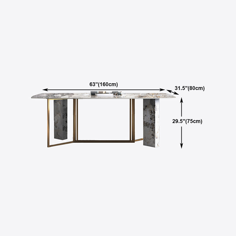 Glam Style 1/4/5/6/7 Pieces Dining Set Rectangle Sintered Stone Dining Table Set Clearhalo 'Dining Room Sets' 'Dining Tables & Seating' 'dining_room_set' 'furn' 'furn_dining_room_set' 'Furniture' 'furniture_dining_room_set' 'Kitchen & Dining Furniture' 'kitchen&dining_furn' 'kitchen' 4640197