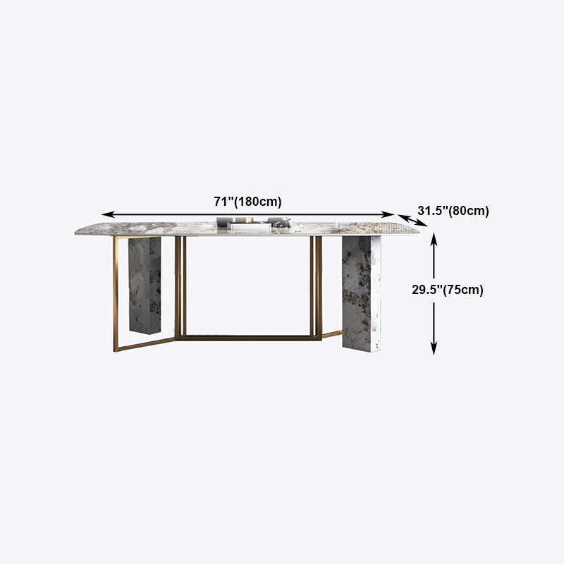 Glam Style 1/4/5/6/7 Pieces Dining Set Rectangle Sintered Stone Dining Table Set Clearhalo 'Dining Room Sets' 'Dining Tables & Seating' 'dining_room_set' 'furn' 'furn_dining_room_set' 'Furniture' 'furniture_dining_room_set' 'Kitchen & Dining Furniture' 'kitchen&dining_furn' 'kitchen' 4640198