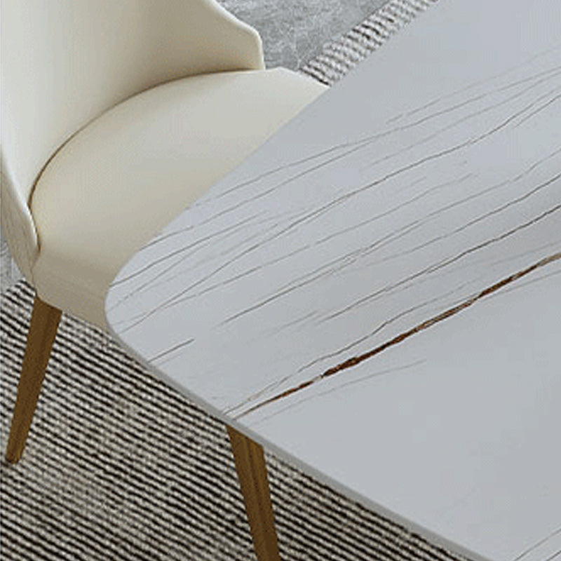 1/2/5/7 Pieces Dining Set Glam Style Rectangle Sintered Stone Dining Table Set Clearhalo 'Dining Room Sets' 'Dining Tables & Seating' 'dining_room_set' 'furn' 'furn_dining_room_set' 'Furniture' 'furniture_dining_room_set' 'Kitchen & Dining Furniture' 'kitchen&dining_furn' 'kitchen' 4640208