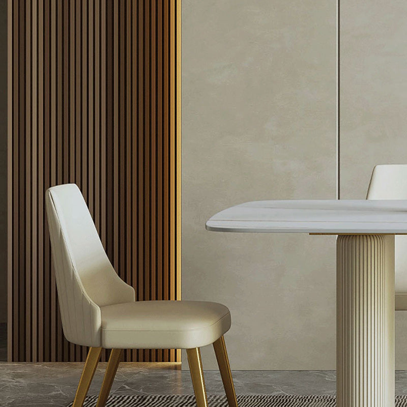 1/2/5/7 Pieces Dining Set Glam Style Rectangle Sintered Stone Dining Table Set Clearhalo 'Dining Room Sets' 'Dining Tables & Seating' 'dining_room_set' 'furn' 'furn_dining_room_set' 'Furniture' 'furniture_dining_room_set' 'Kitchen & Dining Furniture' 'kitchen&dining_furn' 'kitchen' 4640210