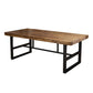 Industrial 1/2/3/5 Pieces Dining Table Set Solid Wood Top Dining Table and Chairs Brown 79"L x 31"W Clearhalo 'Dining Room Sets' 'Dining Tables & Seating' 'dining_room_set' 'furn' 'furn_dining_room_set' 'Furniture' 'furniture_dining_room_set' 'Kitchen & Dining Furniture' 'kitchen&dining_furn' 'kitchen' 4640222